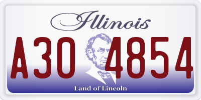 IL license plate A304854