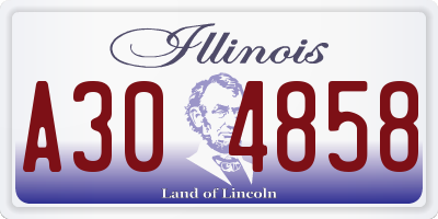 IL license plate A304858