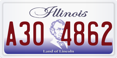 IL license plate A304862