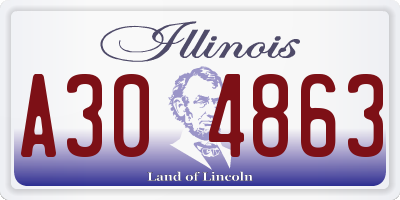 IL license plate A304863