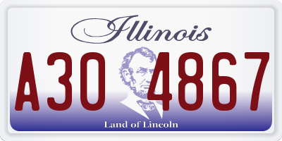 IL license plate A304867