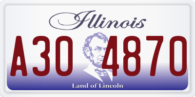 IL license plate A304870