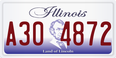 IL license plate A304872