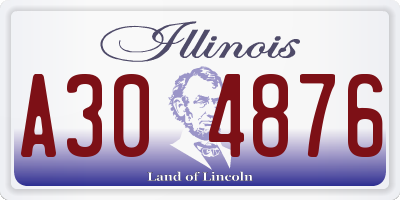 IL license plate A304876