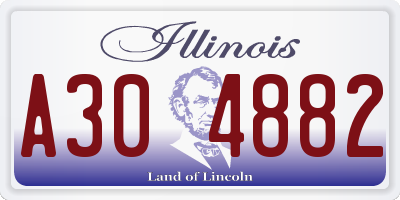 IL license plate A304882
