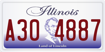 IL license plate A304887