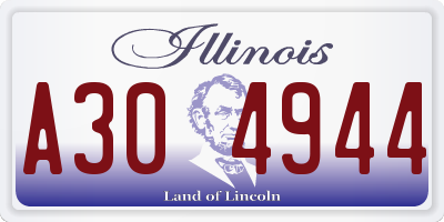 IL license plate A304944