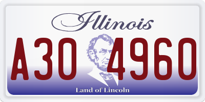 IL license plate A304960