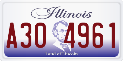 IL license plate A304961
