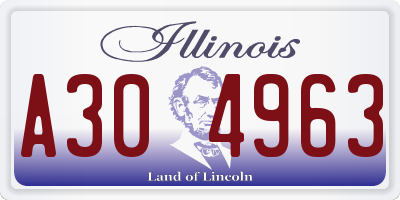 IL license plate A304963