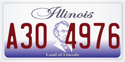 IL license plate A304976