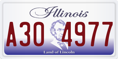 IL license plate A304977