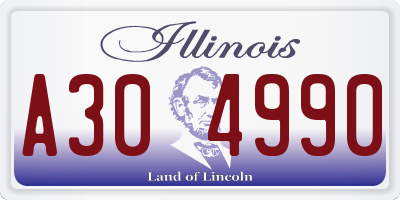 IL license plate A304990