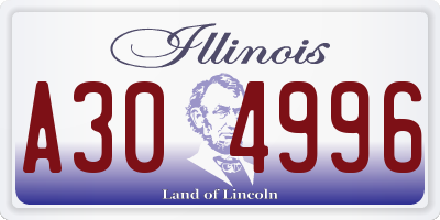 IL license plate A304996