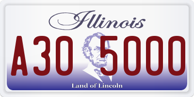 IL license plate A305000
