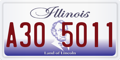IL license plate A305011
