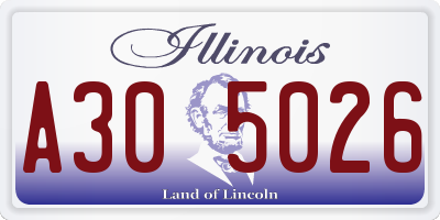 IL license plate A305026