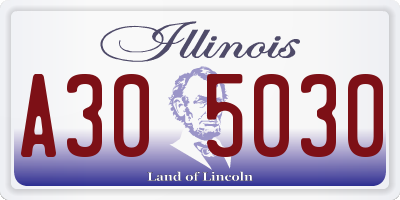 IL license plate A305030