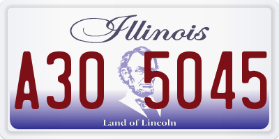 IL license plate A305045