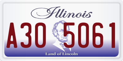 IL license plate A305061