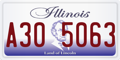 IL license plate A305063