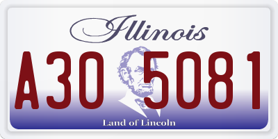 IL license plate A305081