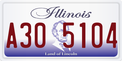 IL license plate A305104