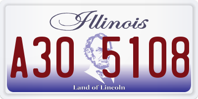 IL license plate A305108