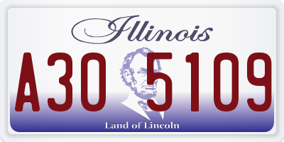 IL license plate A305109
