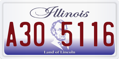 IL license plate A305116