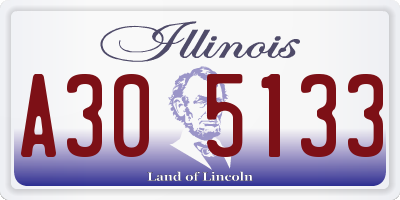IL license plate A305133