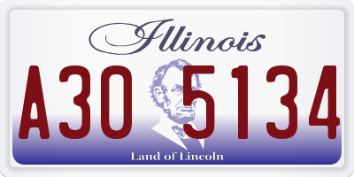 IL license plate A305134