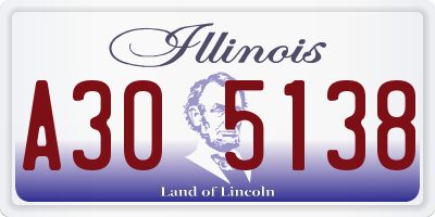 IL license plate A305138