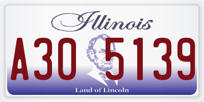 IL license plate A305139