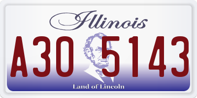 IL license plate A305143