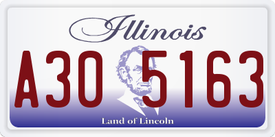 IL license plate A305163