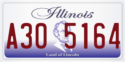 IL license plate A305164