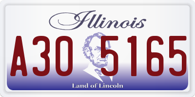 IL license plate A305165