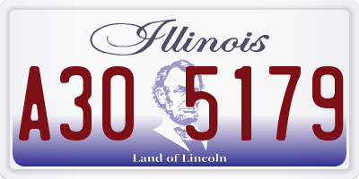 IL license plate A305179