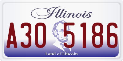 IL license plate A305186