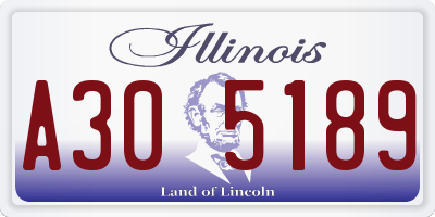 IL license plate A305189