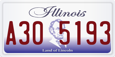IL license plate A305193