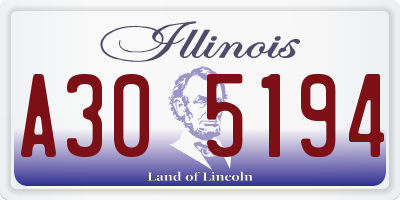 IL license plate A305194