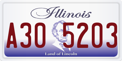 IL license plate A305203