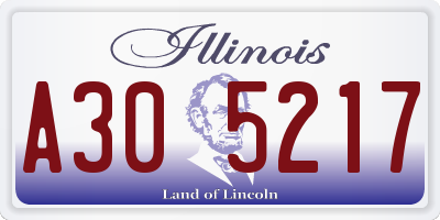 IL license plate A305217
