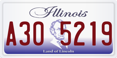 IL license plate A305219
