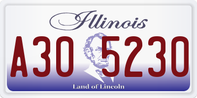 IL license plate A305230