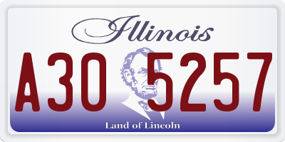 IL license plate A305257