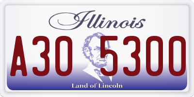 IL license plate A305300