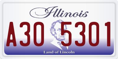 IL license plate A305301